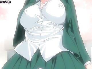 Anime teenie with large boobs