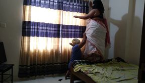 Desi Granny Was Trying to Lay Something From Above Then Neighbor Came & Fuck Her