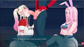 Spiderman Cum'_s in Harley Quinn'_s Mouth