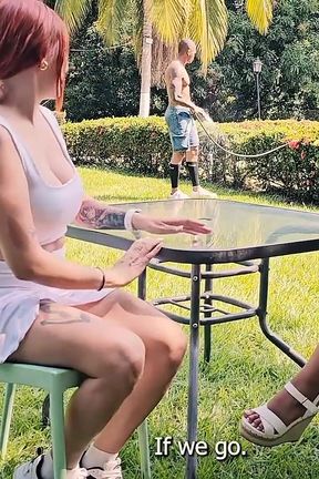 My Busty Boss and Her Big-bootied Friend Swallow My Cock in an Outdoor Threesome