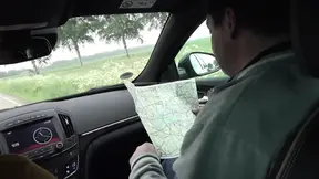 Blonde Sucks Two Cocks and Gets Creampied in the Bushes