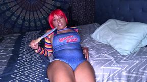Super Hot Pussy play for Halloween as a Chucky Doll