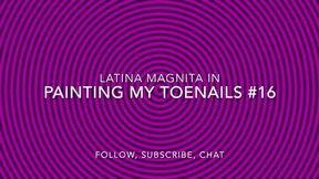 Painting My Toe Nails In a Cheerleaders Outfit