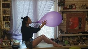 B2P at Home with a Massive Purple Balloon - Mishel Looner balloons