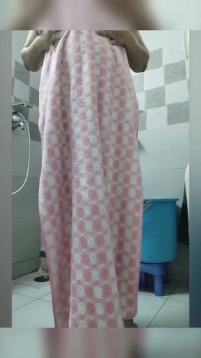 Indian Mommy Shower Striptease   Clip 1