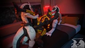 Niki3D enjoys her big boobs and furry pussy filled with cum