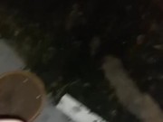 Watch me make a mess outside with my cock full of piss after a massive nut