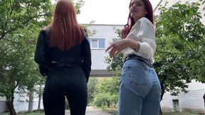 outdoor pov femdom over a random stranger (you) and jeans fetish