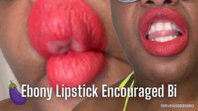 Ebony Lipstick Encouraged Bi - Royal Ro closeup mouth worship