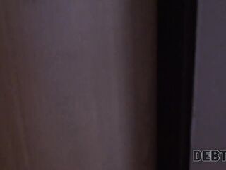 DEBT4K. Student cutie can't pay for rent but this babe has ideal forms