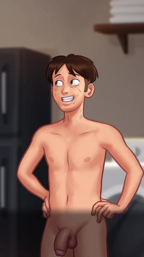 Powerful moment from &quot;My stepmother sees my huge cock and falls in love, she wants to suck it (Summertime Saga #16) - Jazziuu&quot;
