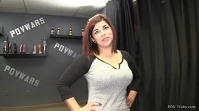 Busty redhead Harley gets train ran on her, part 2