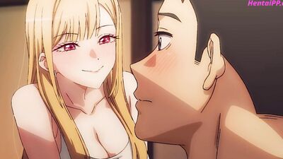 Watch Kitagawa Marin's tight blonde pussy get pounded by Gojo's virgin cock in a cartoon parody - Anime