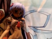 ジブリールフィギュアに大量ぶっかけ顔射オナニー【キモオタク男の喘ぎ声あり】