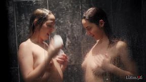 lesbians liz rainbow and margout darko caught in the shower