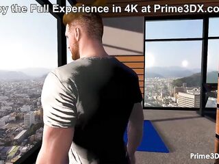 Futa Gym Domination: Buff man gets intensely satisfied by hung shemale hentai in a perspired workout session at Prime3DX