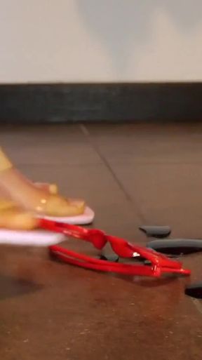 Crushing Sunglasses with Sandals Asmr