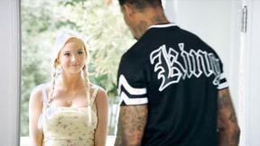 ”Blonde high class delivery babe screwed by a big black dick”