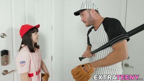 Mochi Mona swallows whole her coach's massive cock