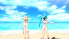 Hatsune Miku &amp_ Rin Summer Idol Project diva Nude Mod Full Nude