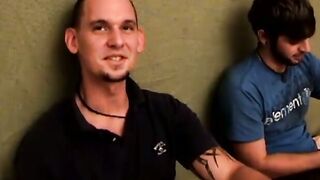 Wild threesome for short haired teen with well endowed men