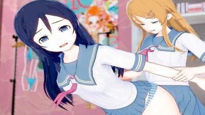 Kirino Kousaka & Ayase Aragaki Teen Girls Get Fucked Hard in 3D Futanari Hentai with Doggystyle