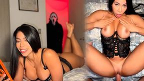 Ghostface Surprises MILF Teen Amateur with Anal Blowjob