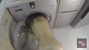 Slender Beauty Stuck in the Washing Machine and Fucked by a Hard Cock