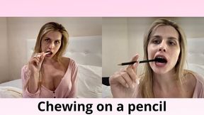 Chewing on a pencil