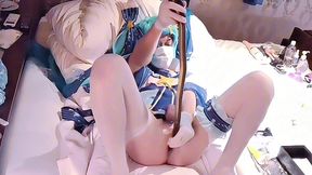 yukimiku tinkle-chan anal drilling with long dildo part 1