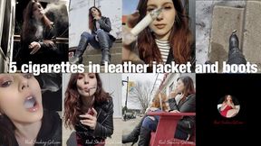 5 Cigarettes in Leather (20+ minutes of SMOKING)