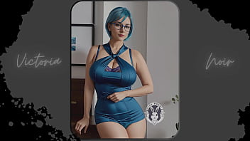 AI: Vibrant blue hair and dark glasses DOMINATRIX - Part 2 - Waifu Models #003