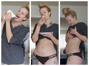 Face Stuffing With Thanksgiving Food