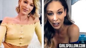 Cherie DeVille and Emma Hix have dirty fun on video chat