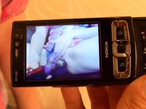 Milf busty fucks gorgeous babe with her blue dildo
