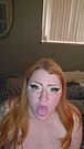 Redhead Practices her Dildo Deepthroat skills for you