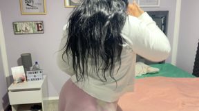 Beautiful stepsister shows her big ass to stepbrother