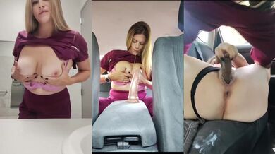 Verified Amateur Hot Nurse Horny MILF Creamy Squirting Mess on Lunch Break Car