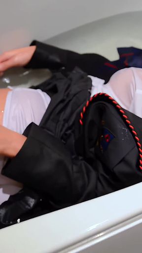 Bath in Uniform Featuring Lily