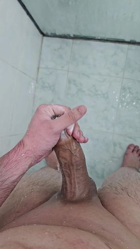 Masturbation and Cum with Soap in The Shower 2