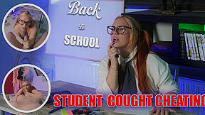 Back To School! Student 18+ Cought Cheating - Sabien Demonia