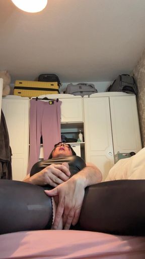 Wet Look Dress Tease