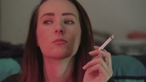 Extreme Close Up Redhead Smoking - Thick Smoke Exhales
