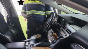 OMG!! Female customer caught the food Delivery Guy jerking off on her Caesar salad (In Car)