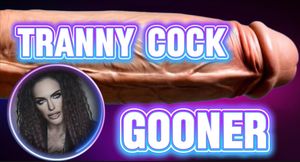 Tranny Cock Gooner - Mistress Raven makes you stroke and goon to Shemale cocks