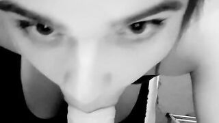 Sissy Crossdresser Deep Throats Ginormous Fuck Stick