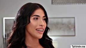 Trans babysitter anal fucked while boss is out