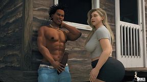 Curvy blonde enjoys a nice BBC in camp 3D animated