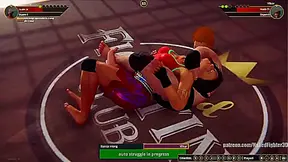Bianca Battles Fierce Fighters Bare in Steamy 3D Combat Encounter