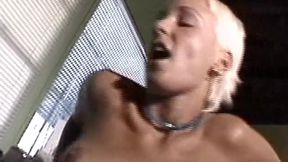 Smiling Brunette Flashes Big Tits and Sucks Throbbing Cock